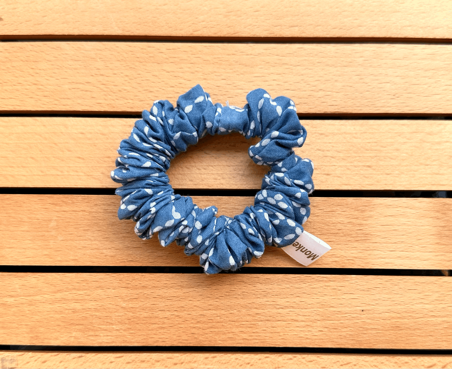 BLUE SKINNY COTTON SCRUNCHIE