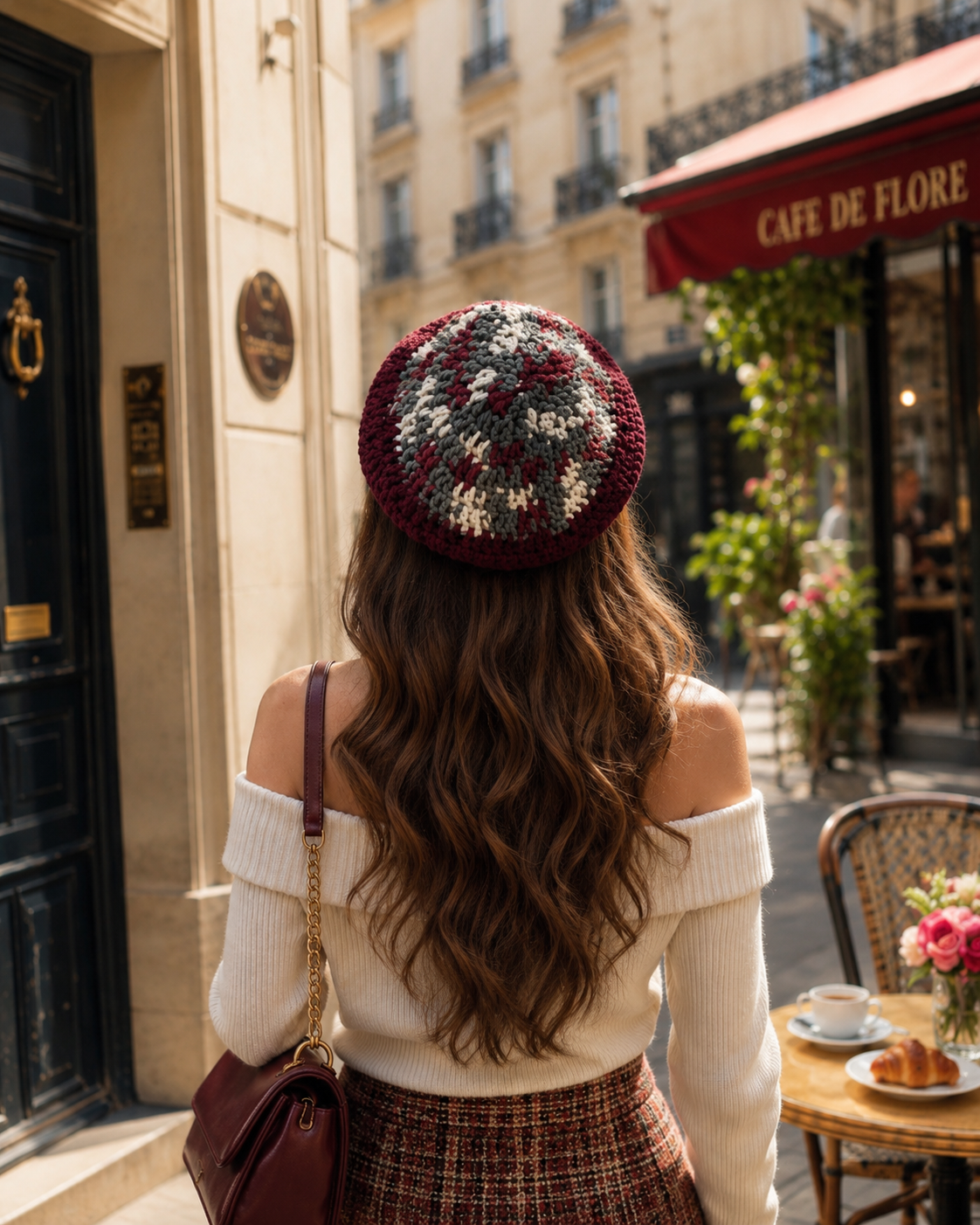 PERSIAN BLOOM CROCHET BERET