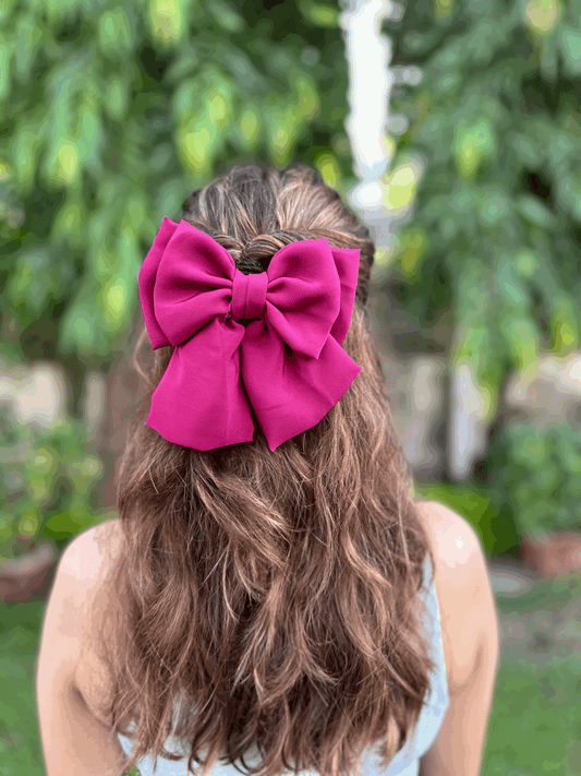 WINE PIGTAIL BOW