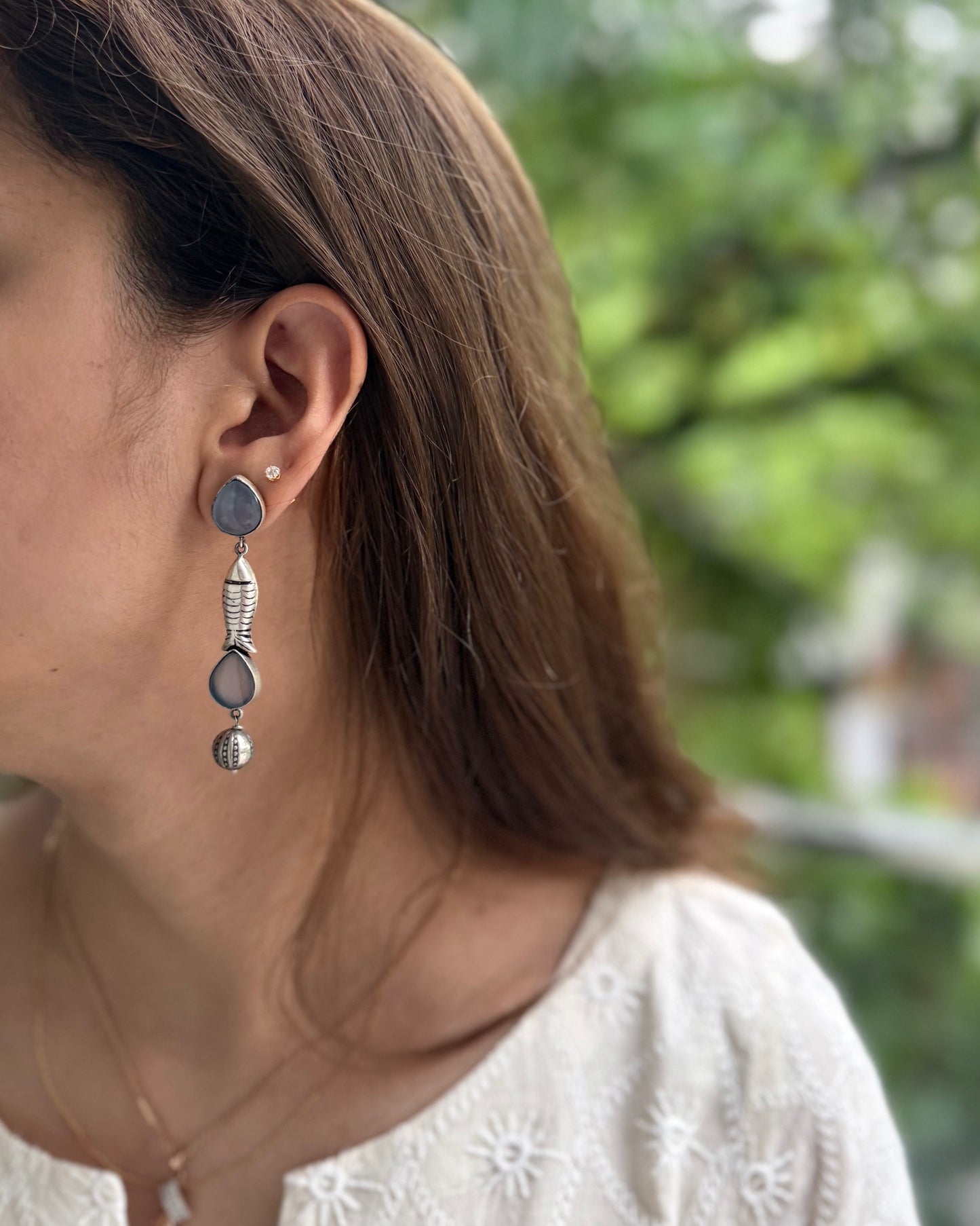 FISH SILVER EARRINGS