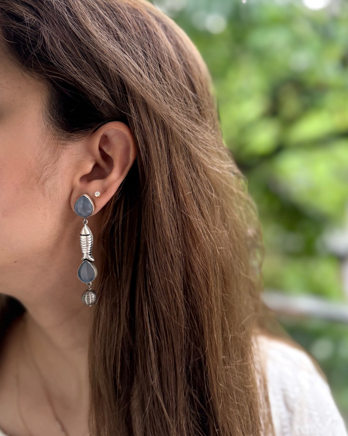 FISH SILVER EARRINGS