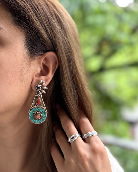 HALF MOON SILVER EARRINGS