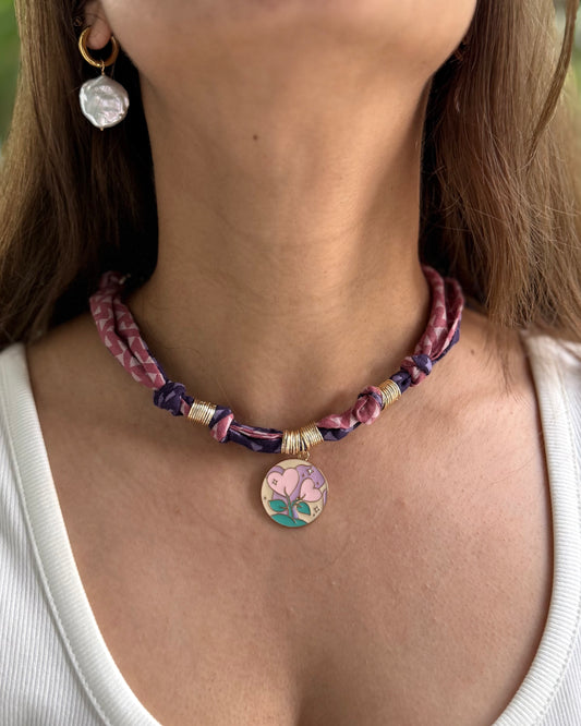 PINK BLOSSOM CHARM NECKLACE