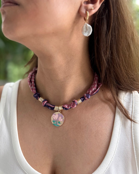 PINK BLOSSOM CHARM NECKLACE