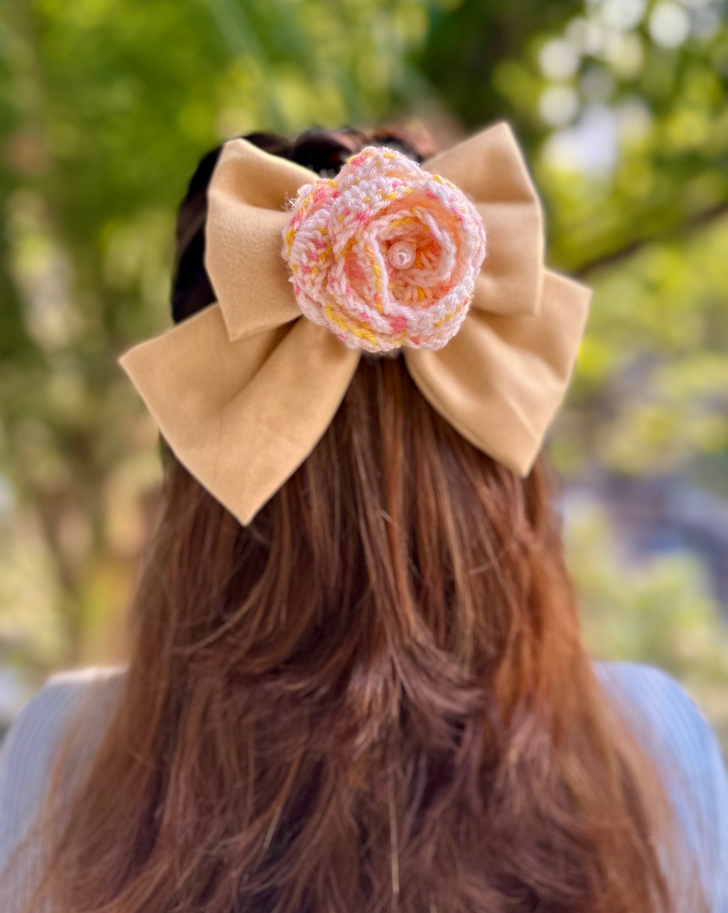 YELLOW TULIP PIGTAIL BOW