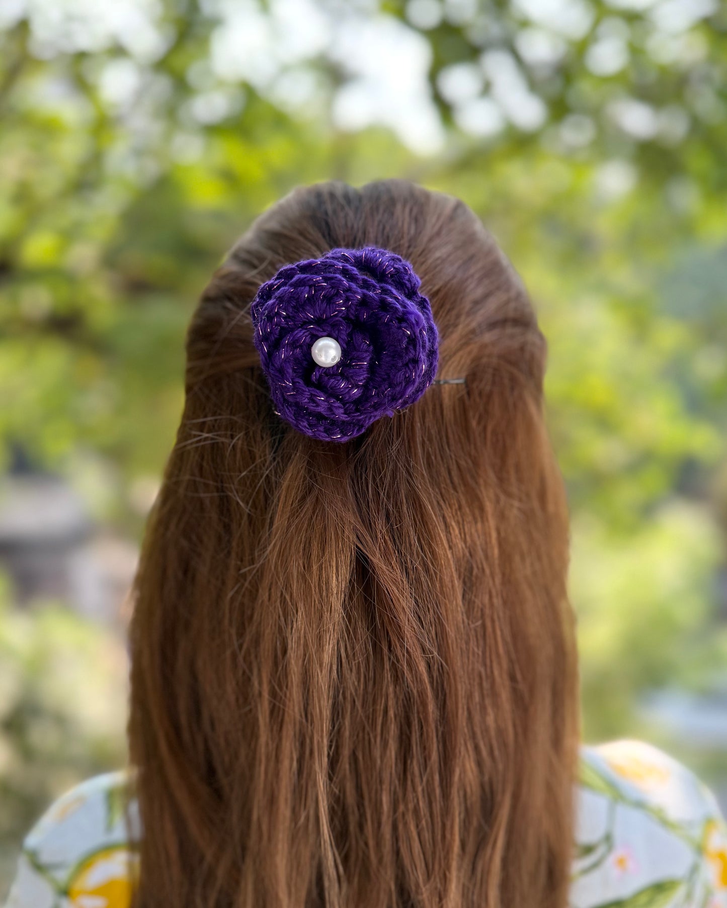 VIOLET CROCHET BOW