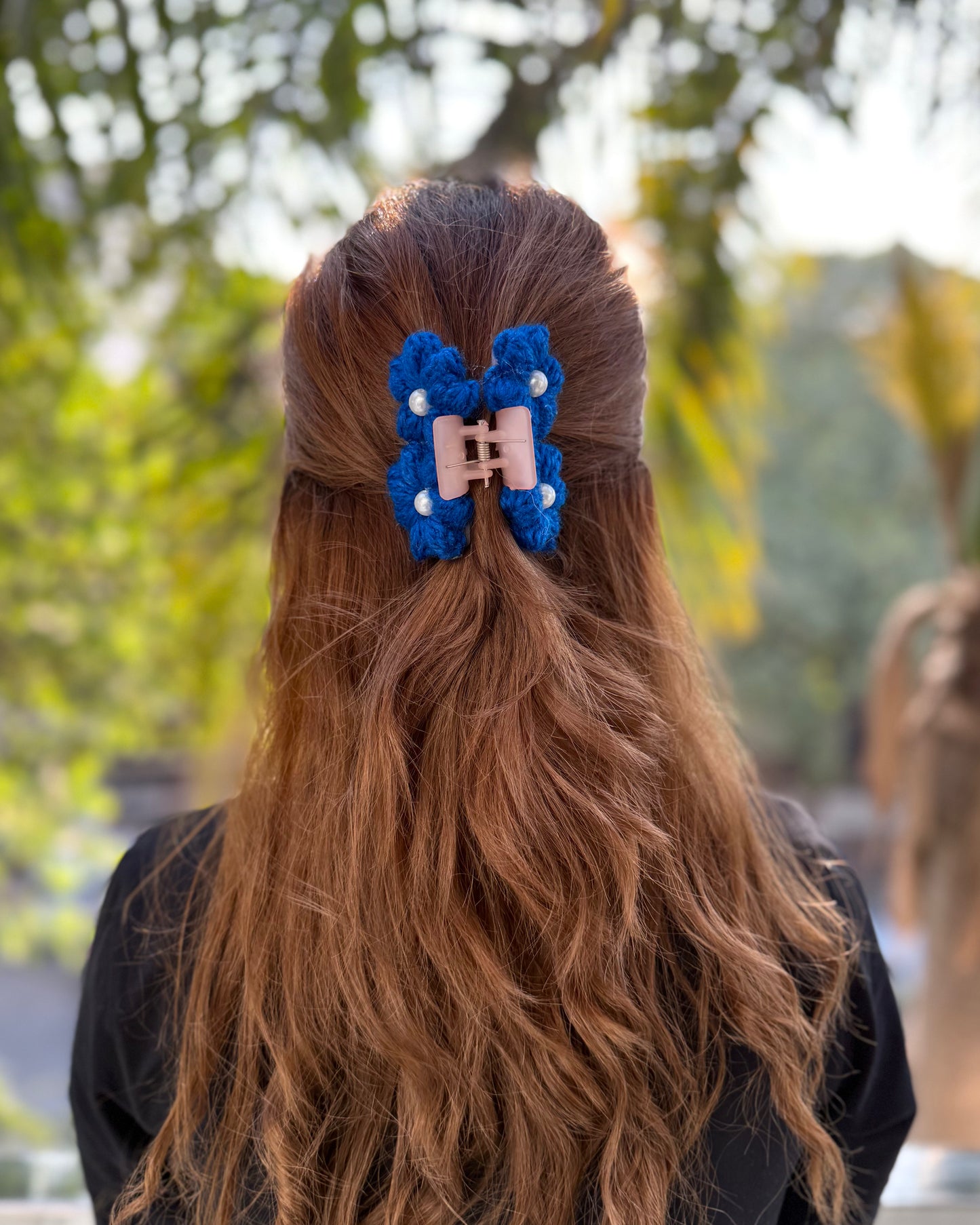 BLUE FLOWER HAIR CLAW