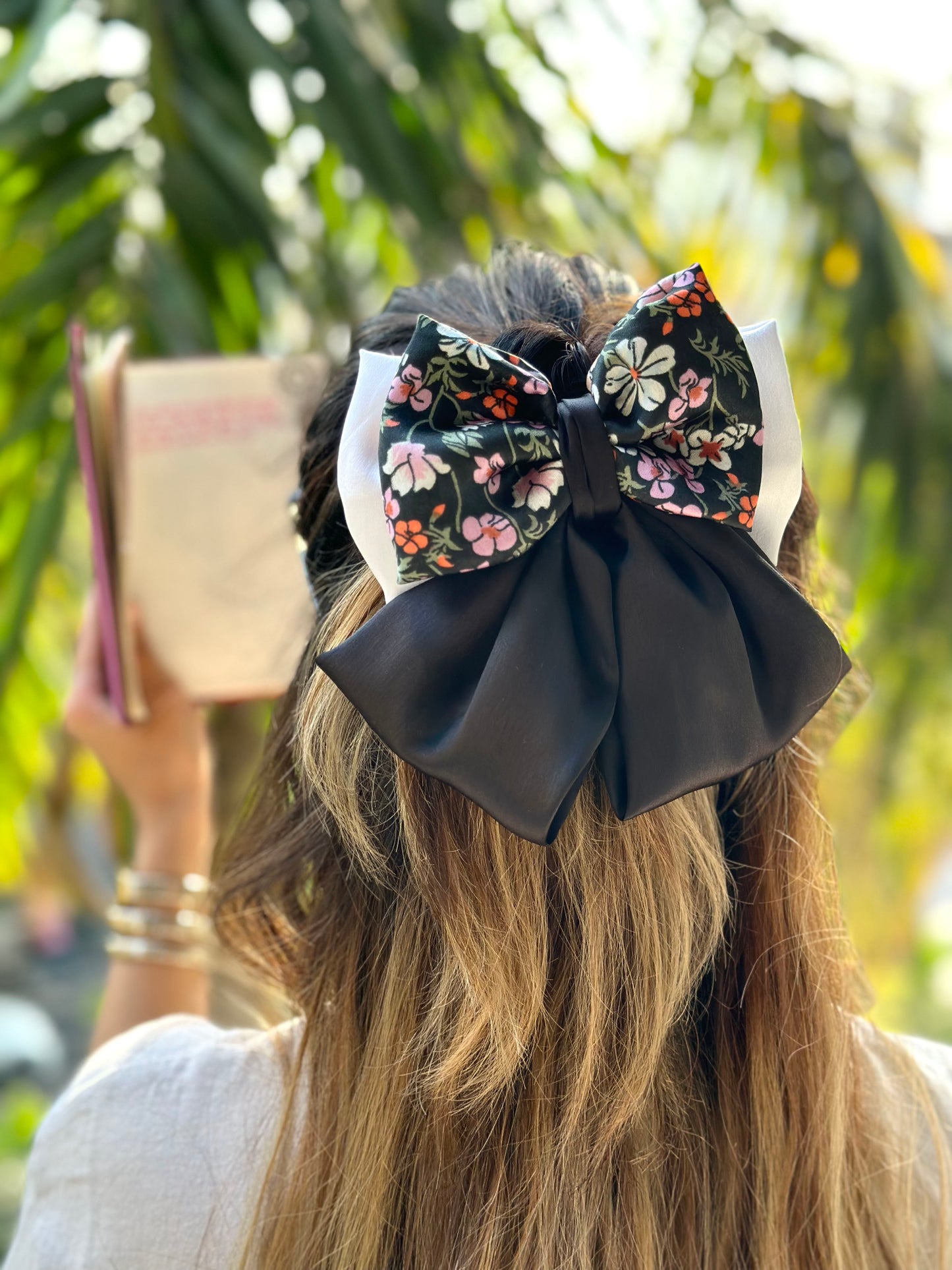FLORAL PIGTAIL BOW