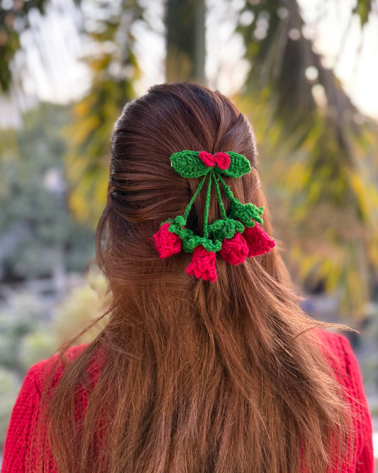 ROSE CROCHET BOW