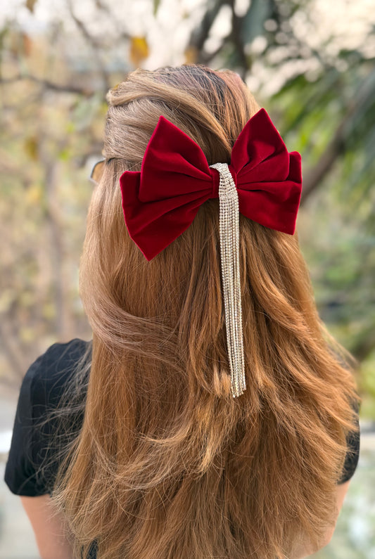 POPPIES BEJEWELLED BOW