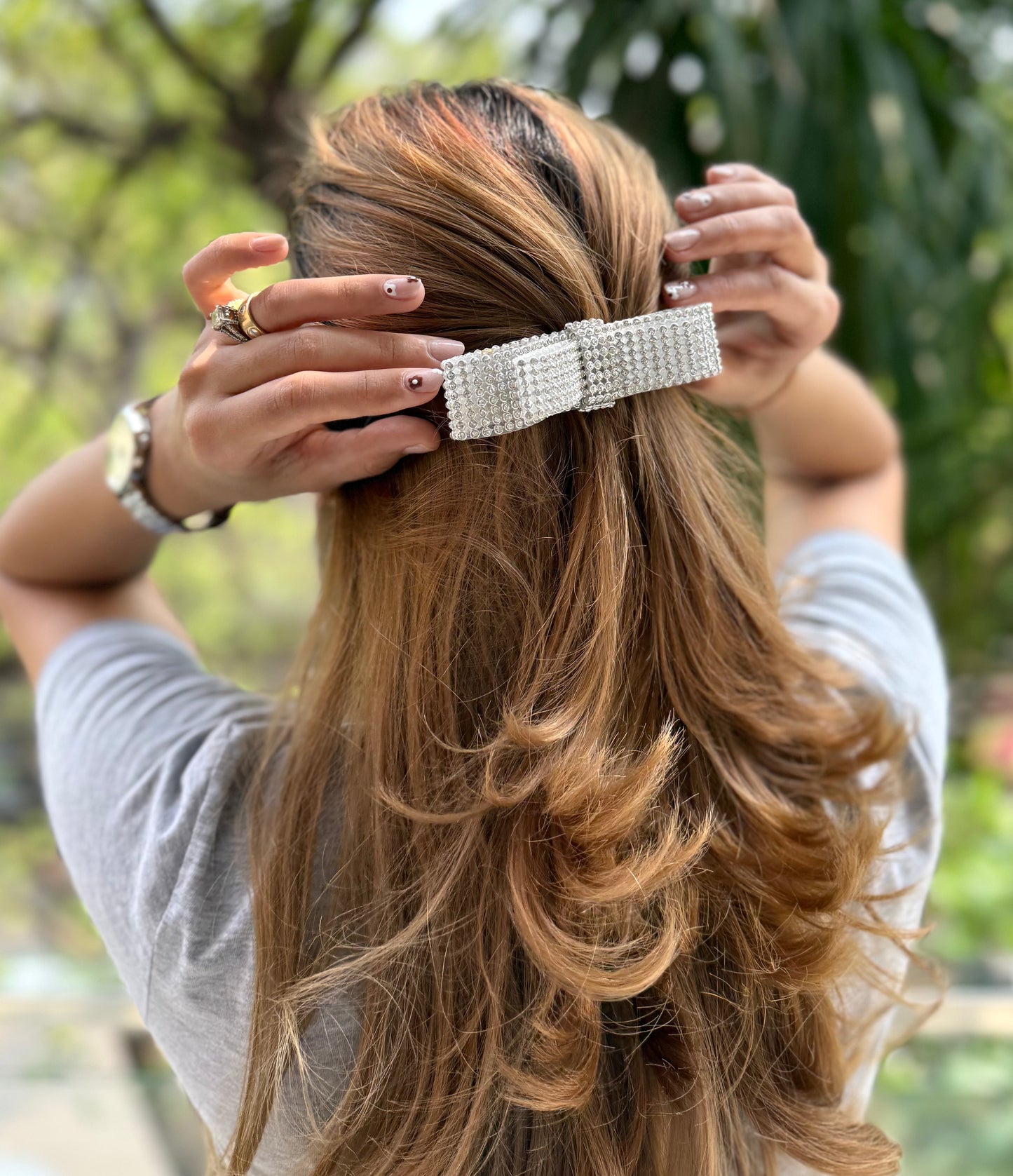 MIDNIGHT GLORY BEJEWELLED BOW