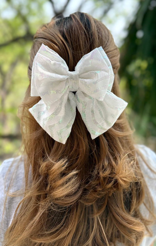 COTTON CANDY PIGTAIL BOW