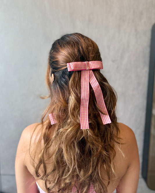 BLUSH PIGTAIL BOW