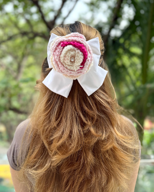 BABY PINK PIGTAIL BOW