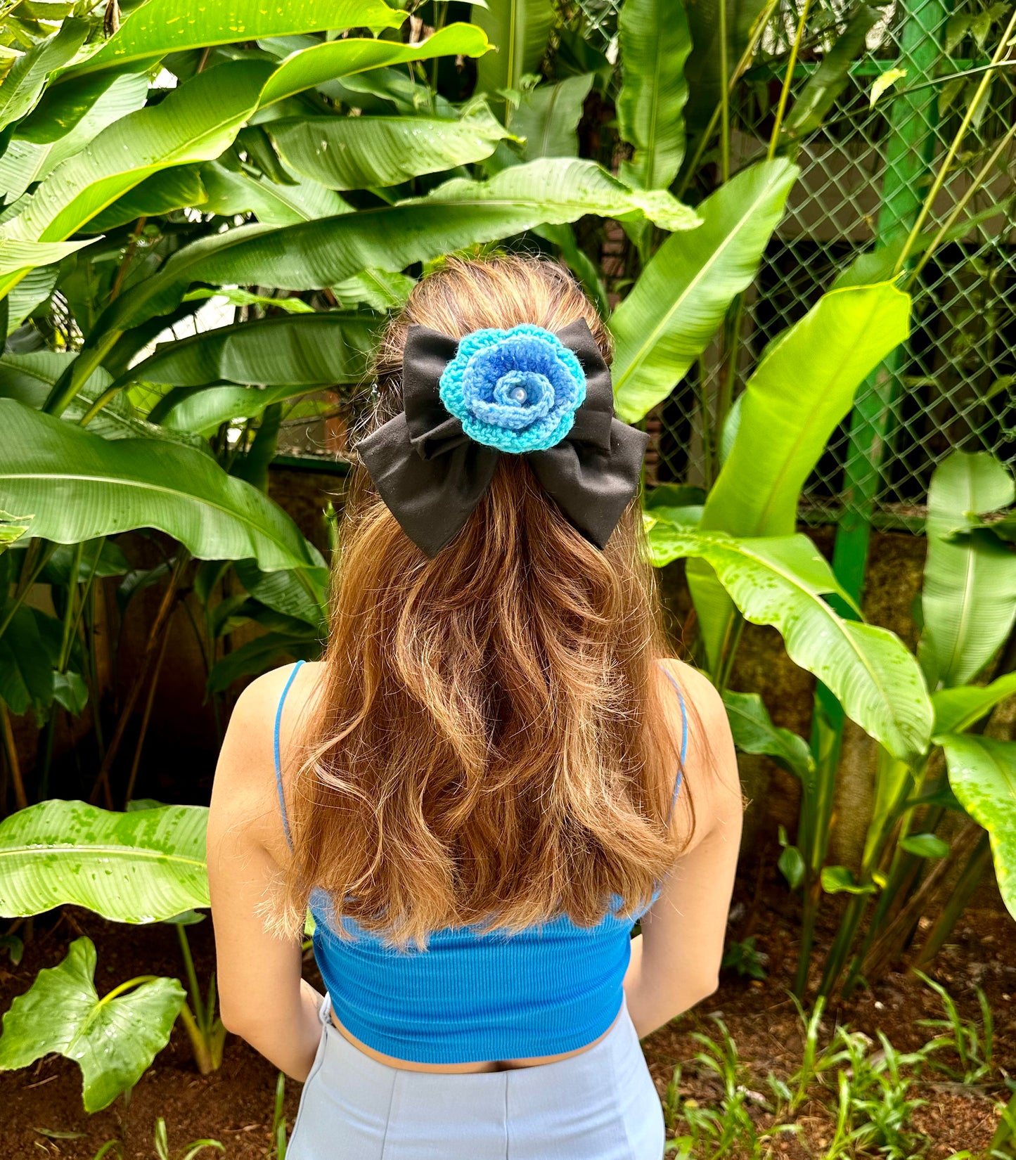 BLUE BELL PIGTAIL BOW