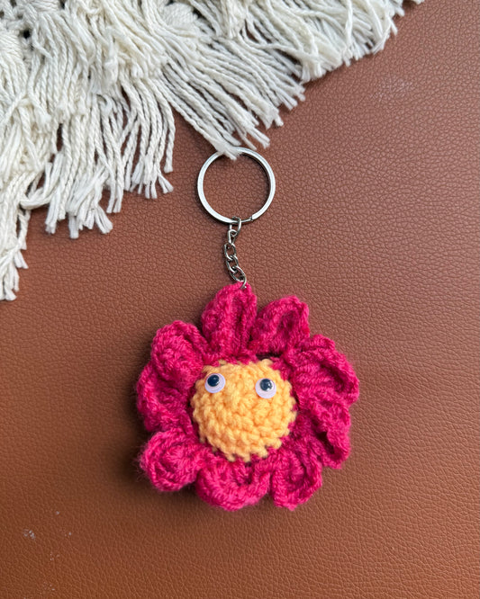 PINK SUNFLOWER KEYCHAIN