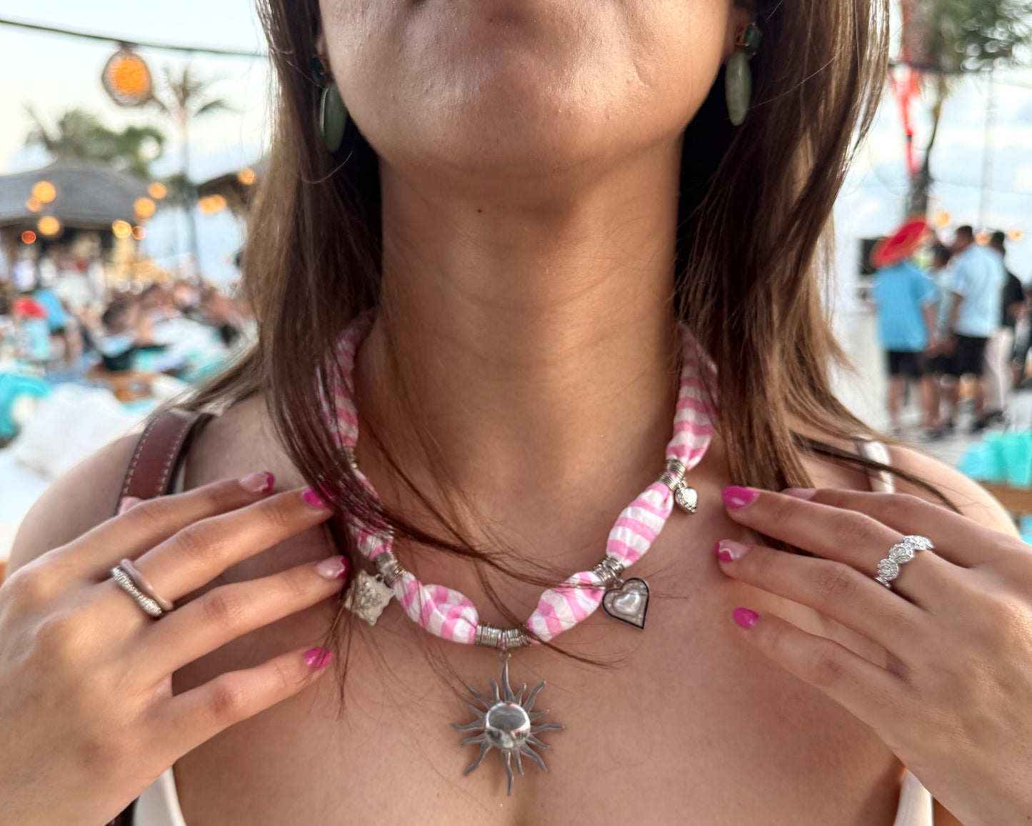 SILVER SUN CHARM NECKLACE