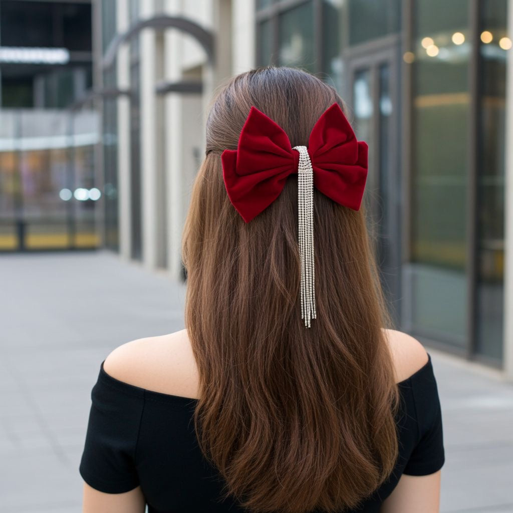 POPPIES BEJEWELLED BOW