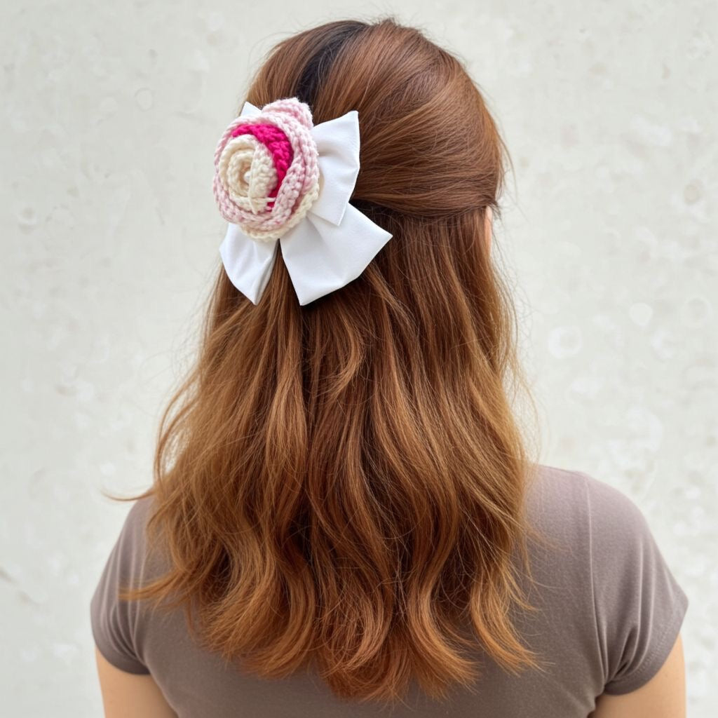 BABY PINK PIGTAIL BOW