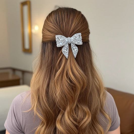 SILVER ARROW BEJEWELLED BOW