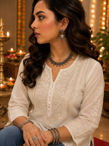 IRA OXIDISED CHOKER NECKLACE