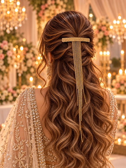 CHAMPAGNE SPARKLE RHINESTONE BOW