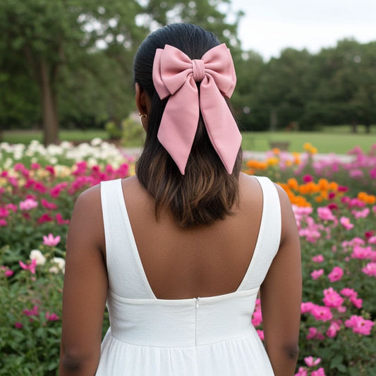 BLUSH PIGTAIL BOW