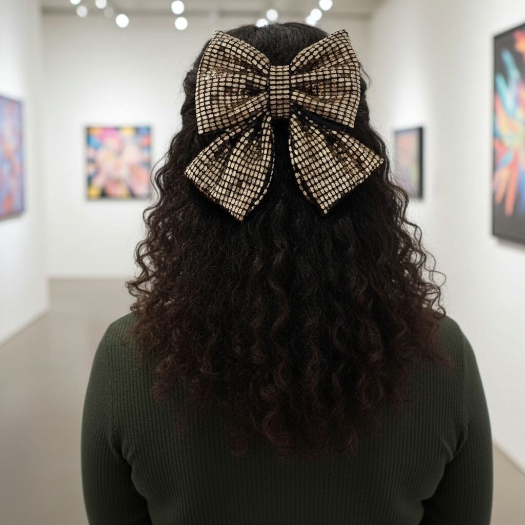 GOLDEN BEAUTY PIGTAIL BOW