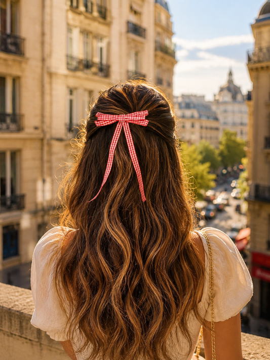 CHERRY ROUGE PIGTAIL BOW