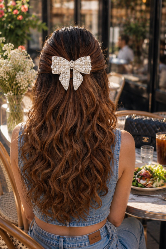 PEARL VEIL BEJEWELLED BOW