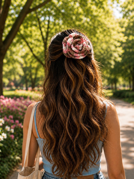 SUGAR BLUSH CROCHET BOW