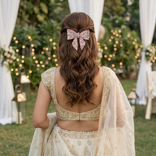 ROSEGOLD ARROW BEJEWELLED BOW