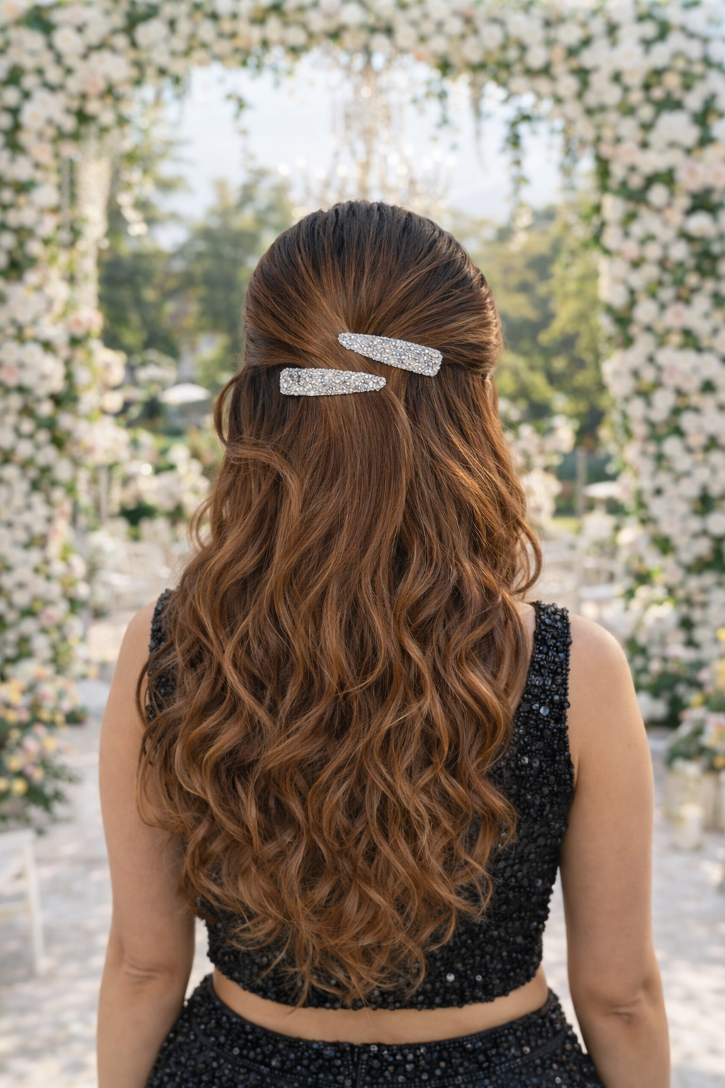 SILVER STARDUST BEJEWELLED BOW