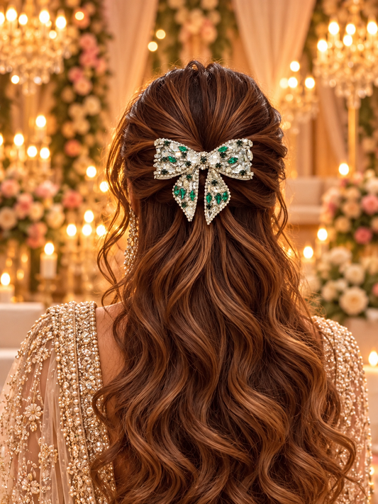 CELESTIAL SILVER BEJEWELLED BOW