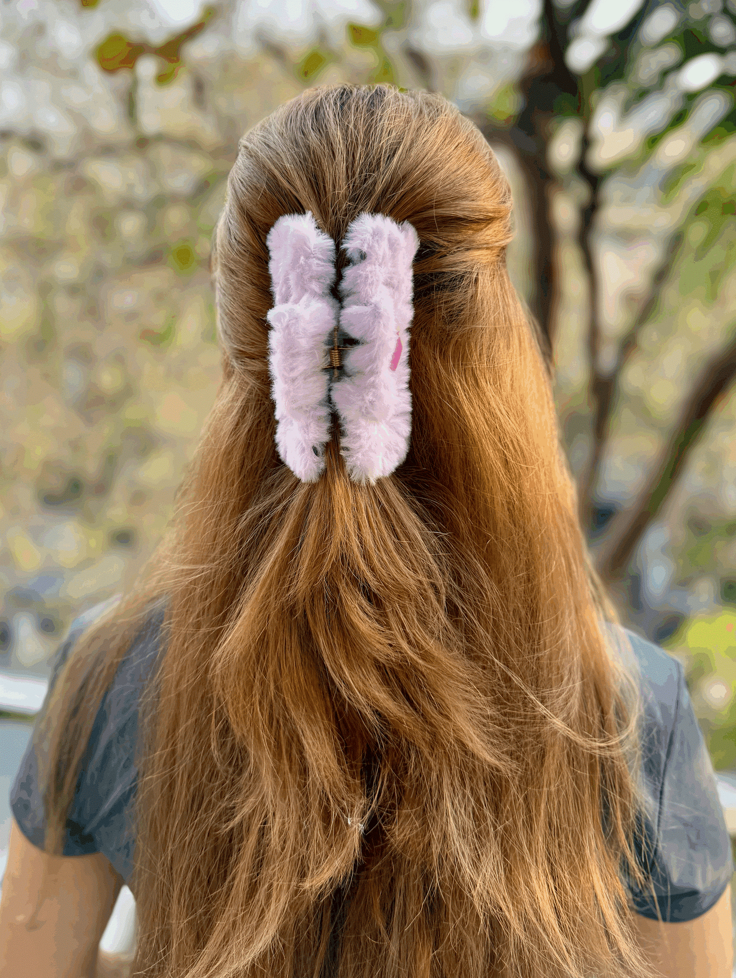 PURPLE HEART HAIR CLAW
