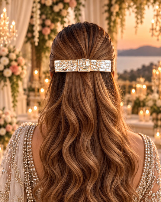 CHAMPAGNE GLOW BEJEWELLED BOW