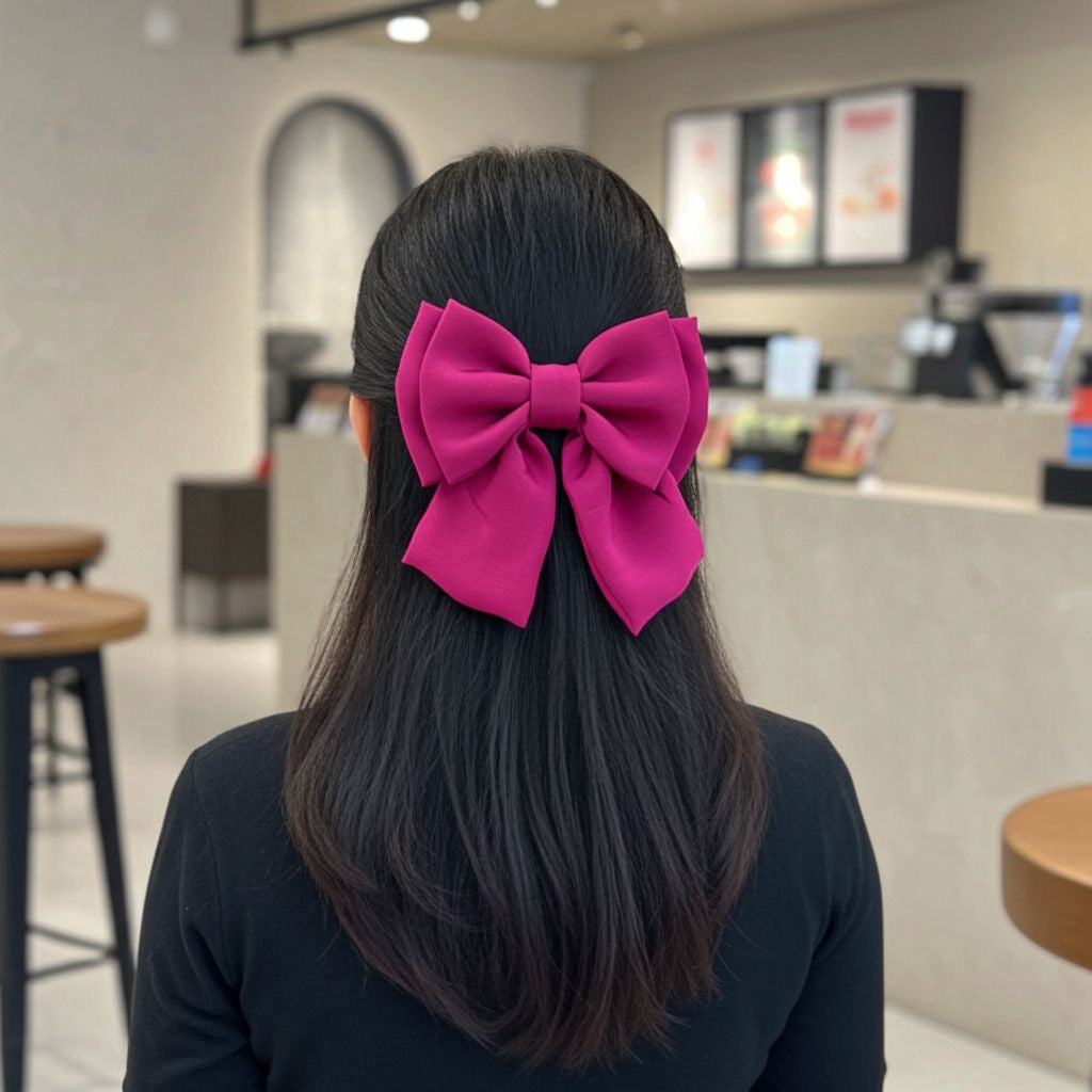 WINE PIGTAIL BOW