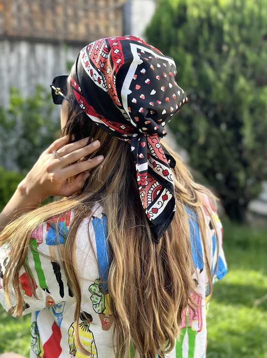 HEART SATIN BANDANA