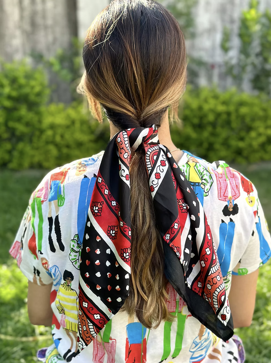 HEART SATIN BANDANA