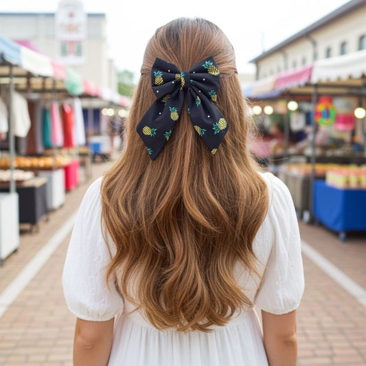 BLACK CLOUD PIGTAIL BOW