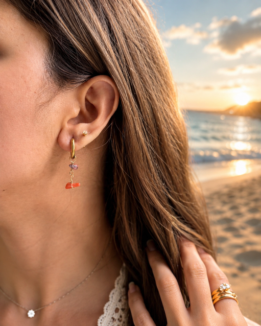 LOOP STONE EARRINGS