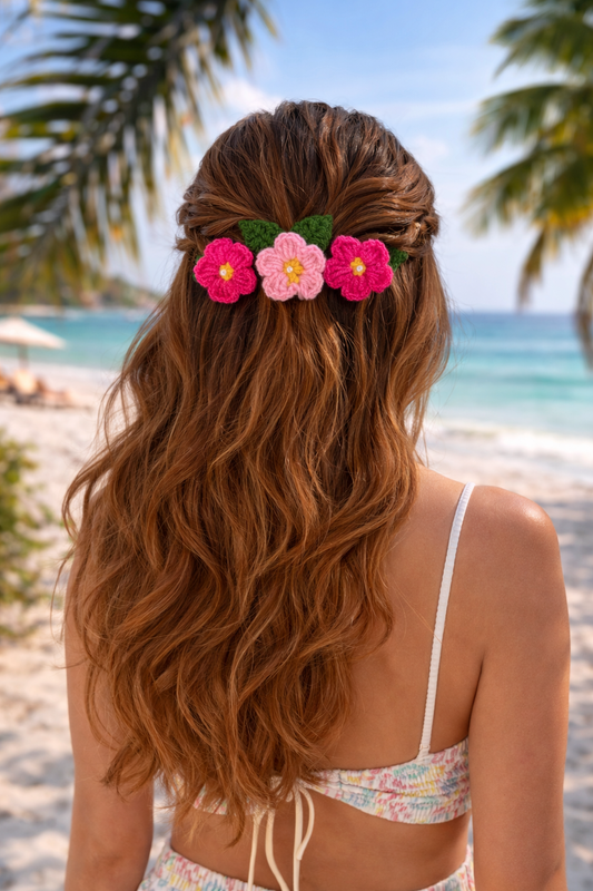 BLUSH BLOOM CLASSIC CROCHET BOW