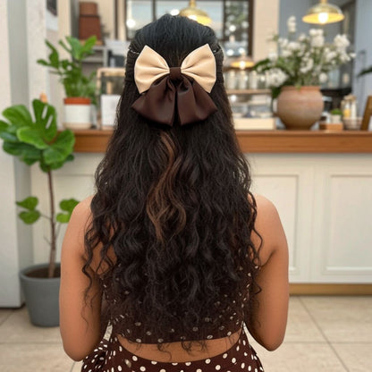 CARAMEL PIGTAIL BOW