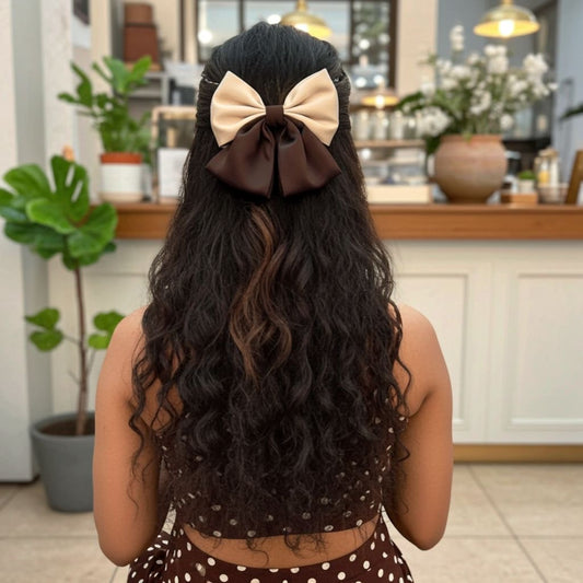 CARAMEL PIGTAIL BOW