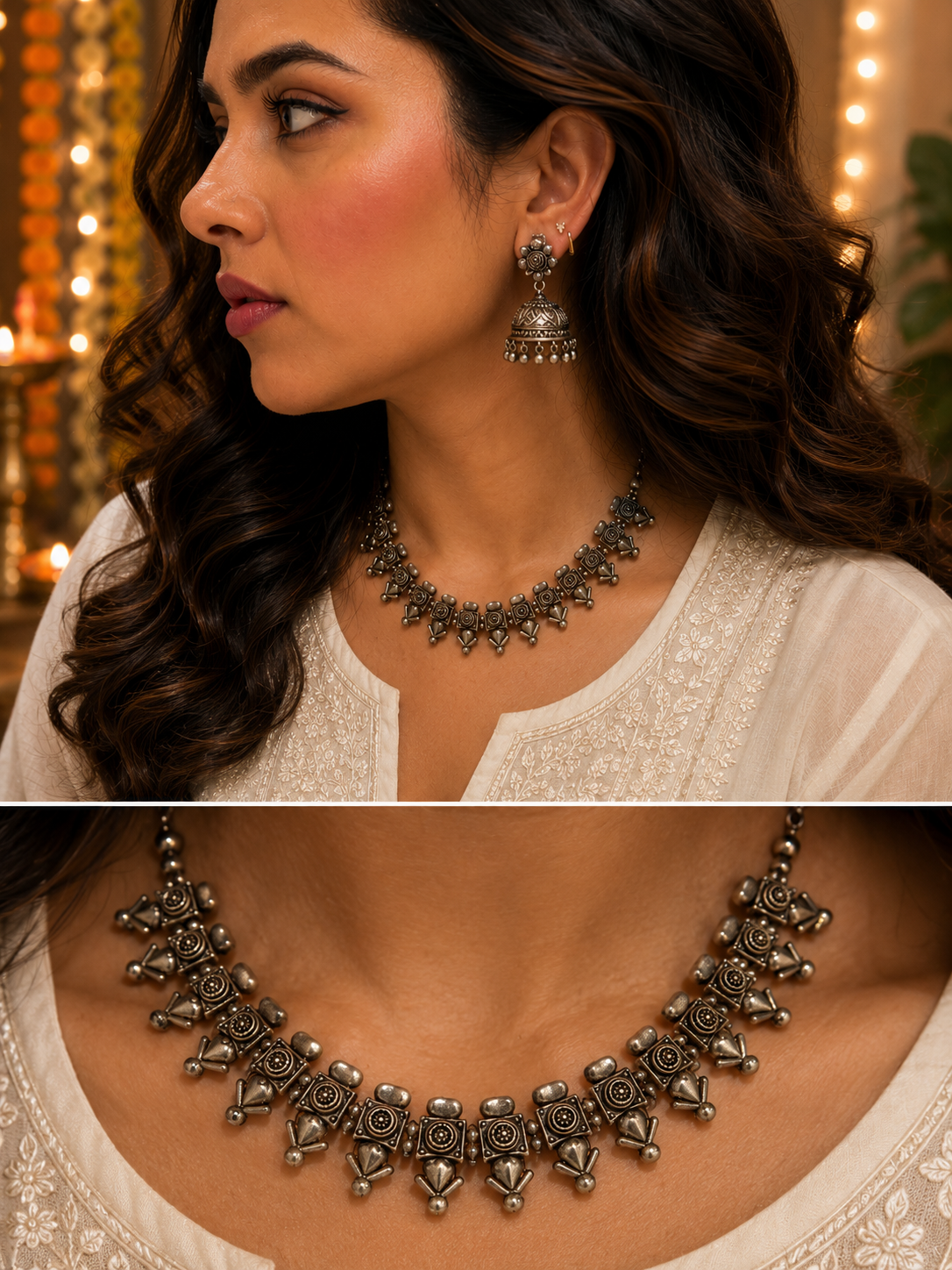 IRA OXIDISED CHOKER NECKLACE