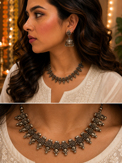 IRA OXIDISED CHOKER NECKLACE
