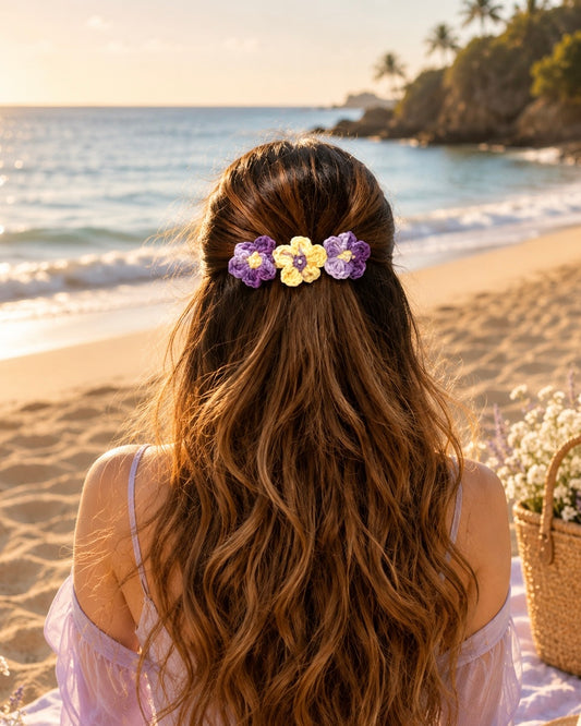 TROPICAL BLOOM CROCHET BOW