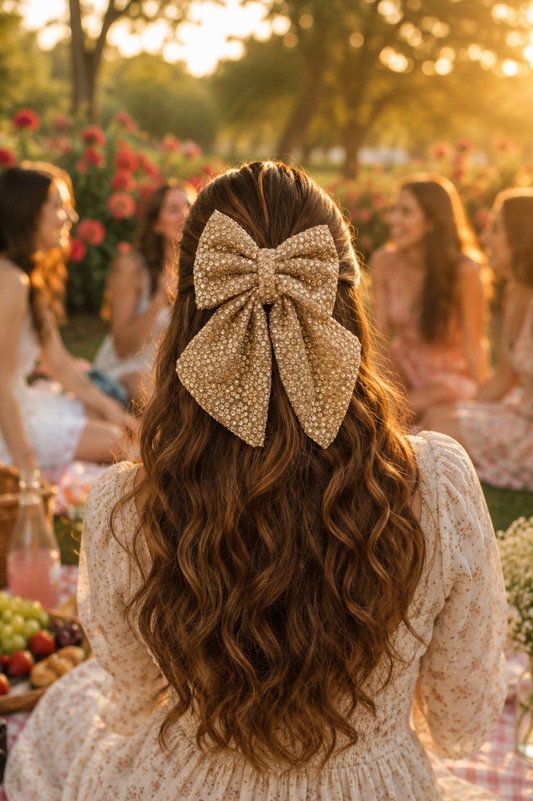 ROYAL GOLD BEJEWELLED BOW