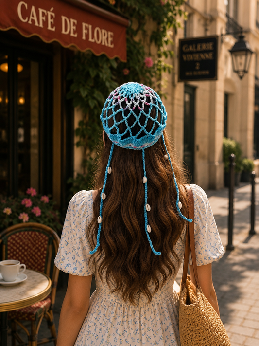 AZURE TIDE CROCHET CAP