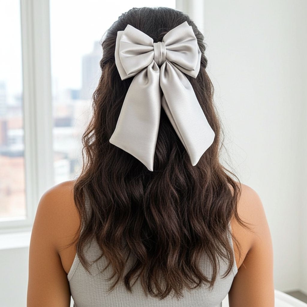 PLATINUM PIGTAIL BOW